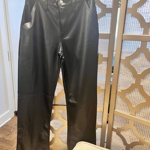 Black Faux Leather Pants